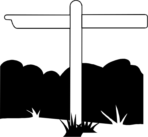 The black and white logo of a cross with an airplane flying above it on top right corner.