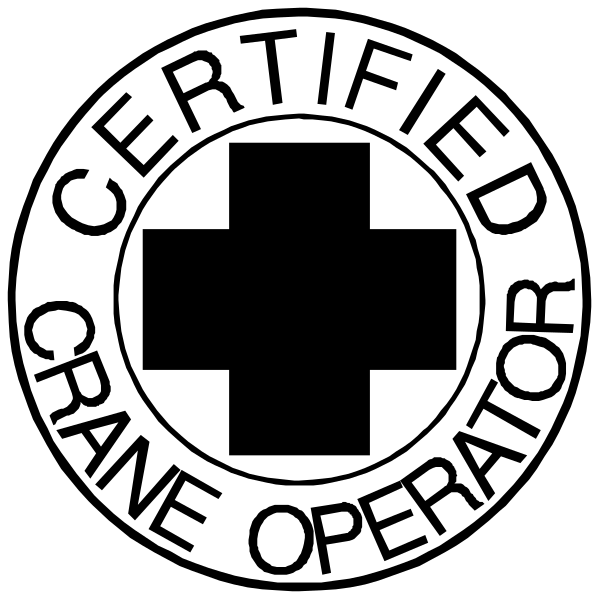 The image shows two logos: on top left there's a red cross symbolizing first aid; below it is an emblem with "CRIME OPERATOR" written around its perimeter in white, indicating that this logo represents someone who works for or supports law enforcement operations related to aviation.