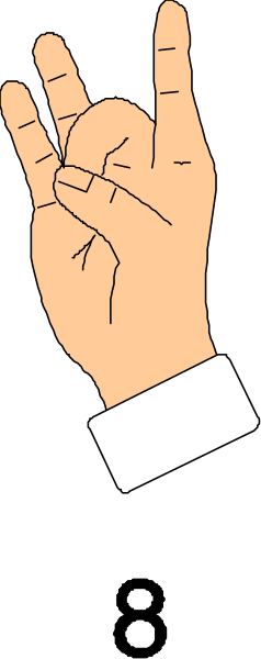 The image shows a hand holding up an "OK" sign with fingers forming a circle around the thumb inside it against a black background; there is no text present in this clip-art illustration.