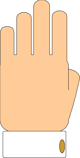 The image shows a hand with an open palm facing upwards against a black background.