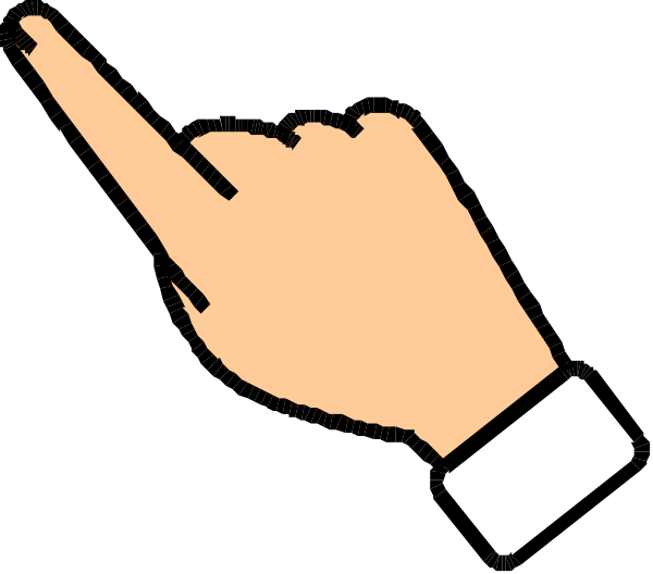 The image shows a hand pointing upwards with an index finger extended against a black background.