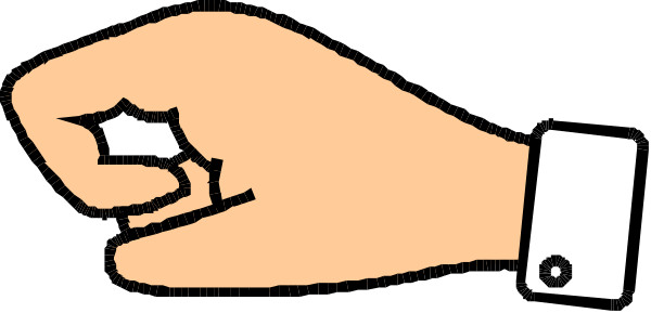The black and white cartoon shows a hand holding an object that resembles a ring with two diamonds on top of it; there is no text present in this image.