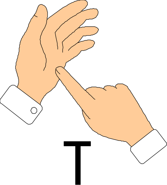 The image shows a cartoon of two hands clapping with an index finger pointing upwards on each hand against a black background.