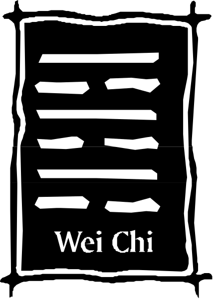 The image shows a black and white logo with Chinese characters that read "Wei Chi" on it.