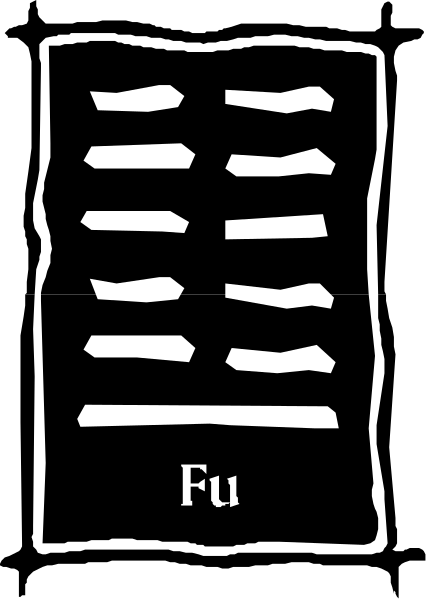 The black and white photo shows a series of vertical lines with varying lengths on either side forming an abstract pattern against a dark background; there is no text present in this image to provide additional context about its content beyond what has been described herein.