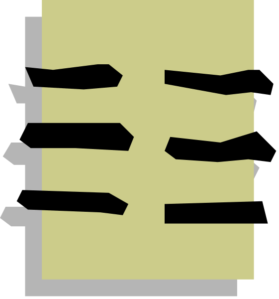 The image shows a simple graphic with two vertical bars of different lengths on either side; there is no text present within this clip-art illustration.