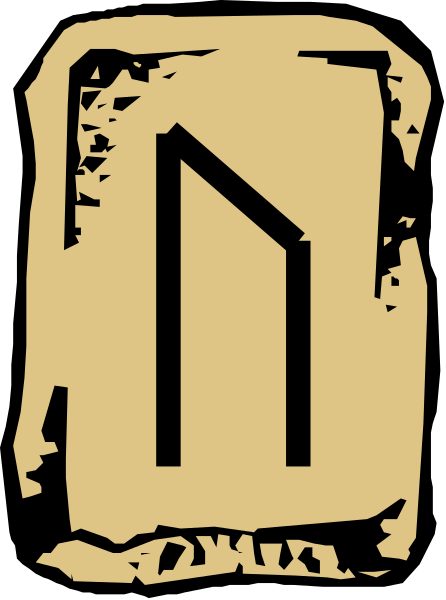 The image shows a stylized depiction of an ancient rune stone with text on it that reads "DURAK" in capital letters atop what appears to be a shield-like design.