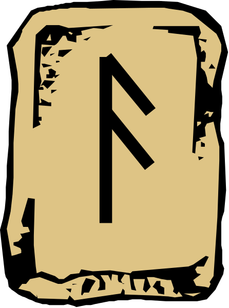 The image shows a stylized depiction of an ancient rune stone with text on it that reads "NORSE RUNES."