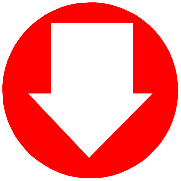 The image shows a red arrow pointing downwards inside an icon that resembles a stylized speed limit sign with two arrows forming a circle around it.