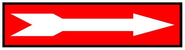 The image shows a pixelated red sword with white arrows pointing to it from both sides of its blade.
