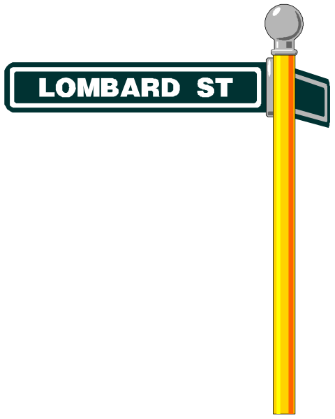 The image shows a street sign with text that reads "Lombard Street."