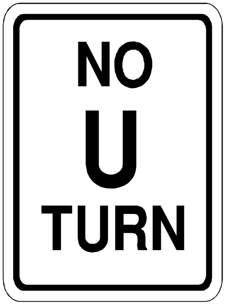 The sign says "no u turn" on a street corner with no visible surroundings.