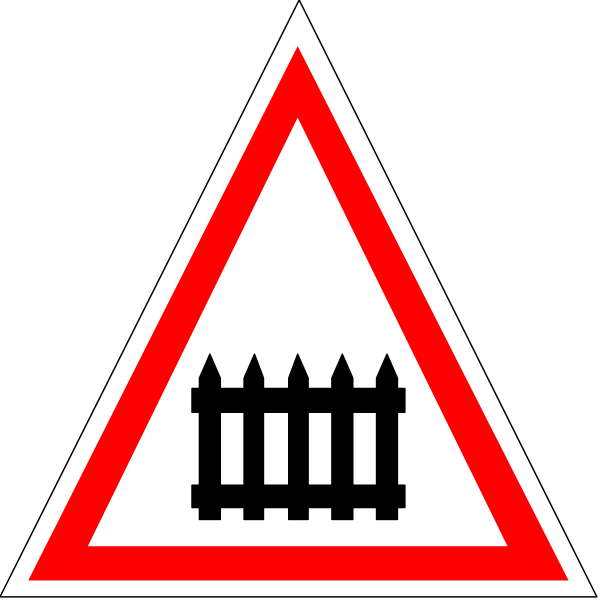The image shows a red triangle with an exclamation mark inside it on top of what appears to be a black background.