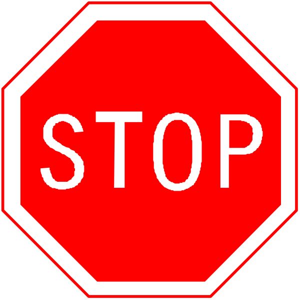 The image shows a red stop sign with white lettering against three different backgrounds: black for "stop," green for an unreadable word that could be interpreted as grass or trees due to its coloration, and gray for another indistinguishable element at bottom right corner of the frame.