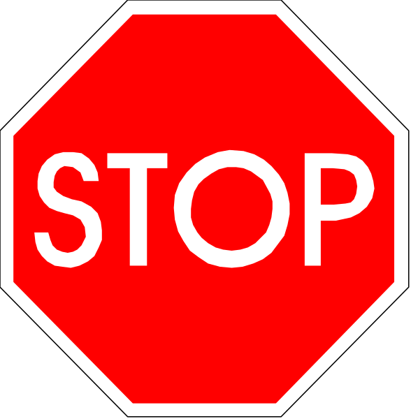 The image shows two stop signs with a red background on top of each other against black backdrops; there is no additional context provided about any action taking place in this clip-art representation.