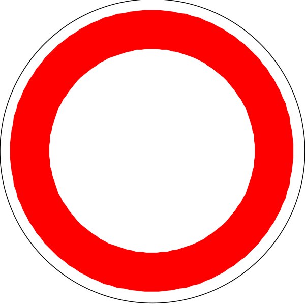 The image shows a red circle with two white circles inside it against a black background.