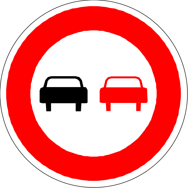 The image shows a red circle with three white arrows pointing to different directions: left for no parking, right for cars only, straight ahead for trucks only; all signs have black borders.