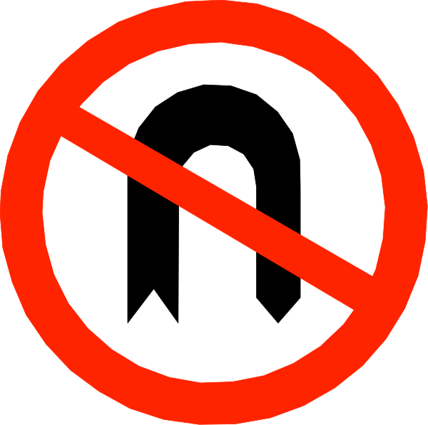 The image shows a red circle with an exclamation mark inside it on top of a white background; within this inner circle is another smaller black-and-white square containing two crossed lines forming what appears to be a 'no entry' symbol, and below that there is a sign indicating "No Parking" or similar restriction. The overall style suggests cautionary information about restricted access in the area depicted by the image.