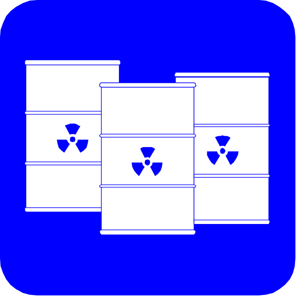 The image shows a blue icon with three stacks of barrels on top of each other against a white background; there is also an exclamation mark symbolizing caution in front of one stack.