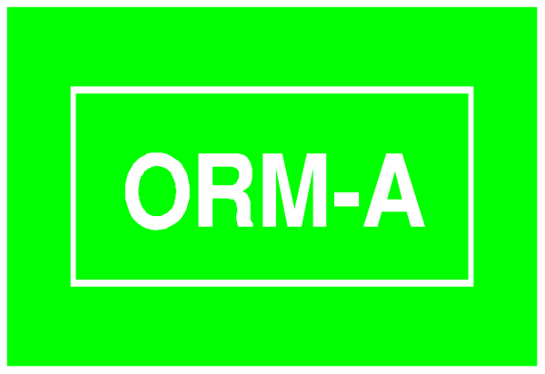 The image shows a green button with white text that reads "ORM" on it against an orange background.