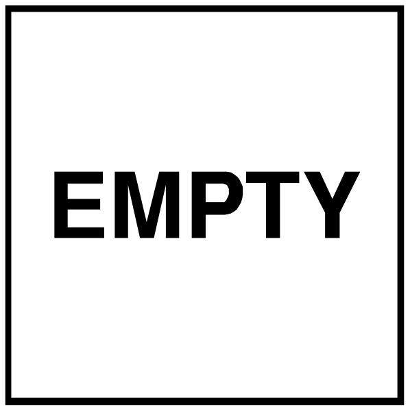 The image shows a simple black and white graphic with two rectangles containing text: "EMPTY" on top of another rectangle labeled "BOTTOM."