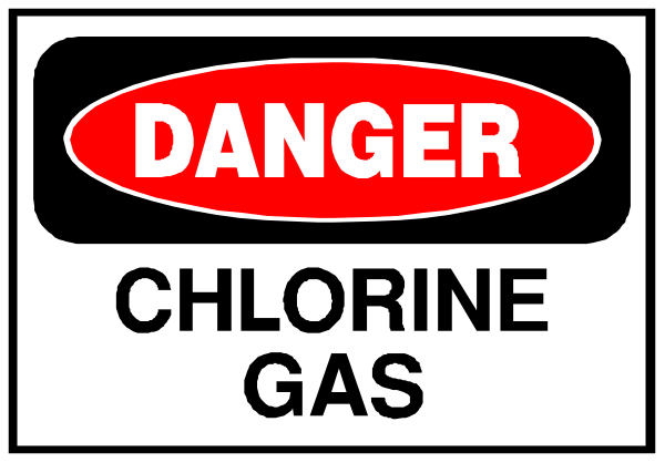 The sign says "DANGER CHLORINE GAS."