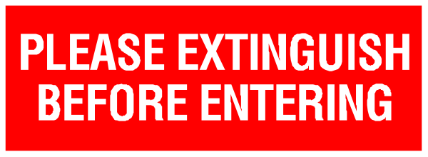 The image shows a sign with text that reads "Please exit before entering" on it.