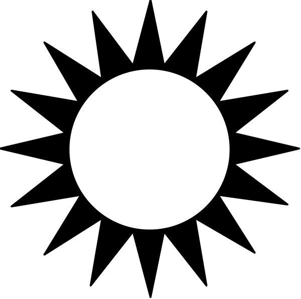 The black and white image shows a simple line drawing of an object that resembles a moon with craters on its surface against a dark background.