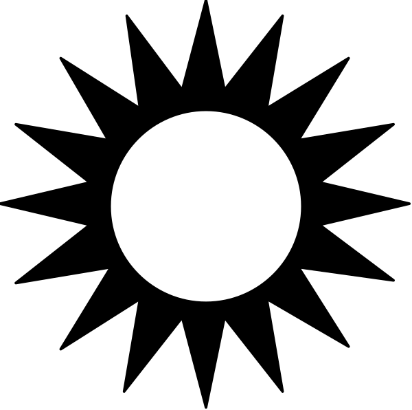 The image shows a simple black circle on top of another larger white circle against a dark background with no other discernible details visible in this small clip-art format.