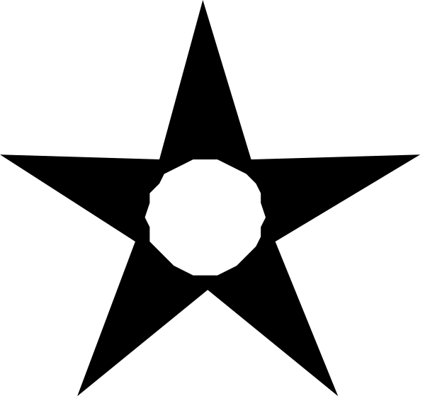 The black and white photo shows a simple line drawing of two rectangles with rounded corners connected by straight lines to form an abstract shape resembling a stylized letter 't'.