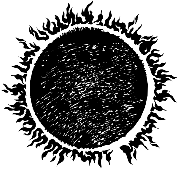 The black and white photo shows a closeup of an object with many lines radiating outward from its center like spokes on a wheel.