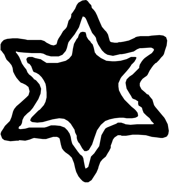 The image shows a black star with white lines on it against an unseen background.