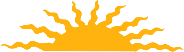 The image shows a stylized sun with rays extending outward against an abstract background that resembles watercolor painting techniques; there is no text present in this clip-art illustration.