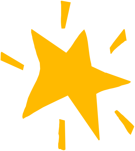 The image shows a simple black background with an orange starburst graphic on it.