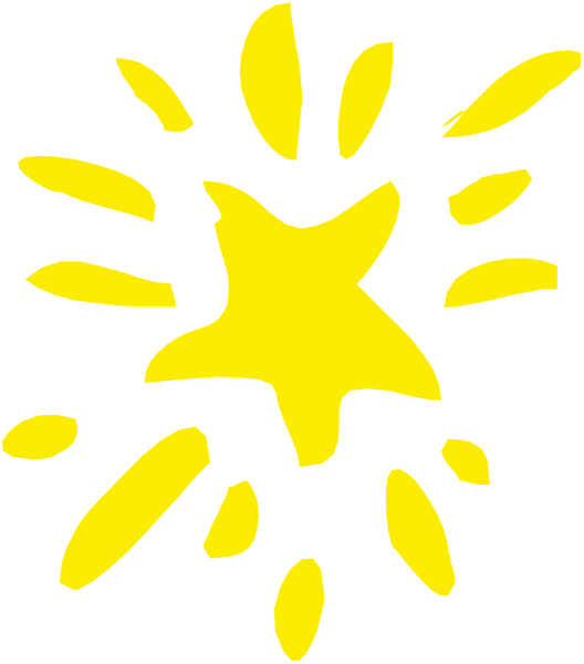The image shows a black background with yellow sparkles forming into an outline of what appears to be a starburst shape on top right corner.