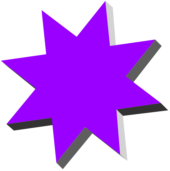 The image shows two purple stars against a black background on top of each other with different shades of blue around them.