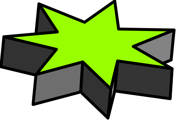 The image shows a stylized explosion graphic with black squares forming an outline around it against a white background.