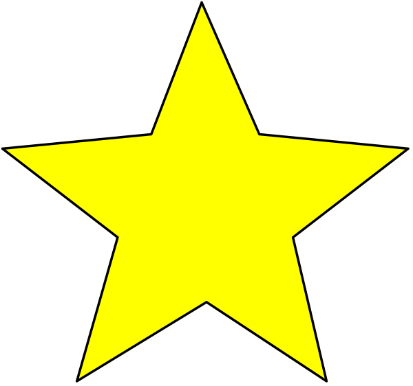 The image shows a simple black background with two yellow stars on it; there is no text present within this clip-art graphic.