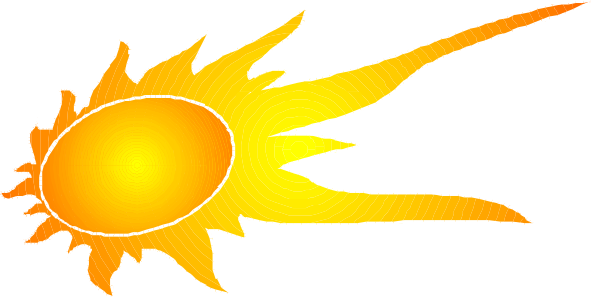 The image shows a stylized graphic of two cartoon suns with rays emanating from them against an orange background; there is no text present in this clip-art illustration.