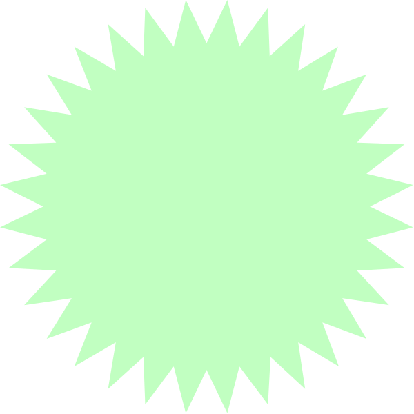 The image shows a simple white starburst graphic with no additional details visible within it against an untextured black background.