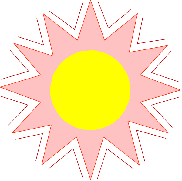 The image shows a stylized sun with rays emanating from it against an outer space background featuring stars on black.