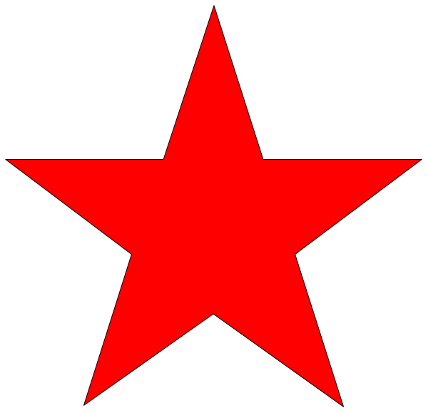 The image shows a red star on top of an American flag background with white stars visible at each corner.