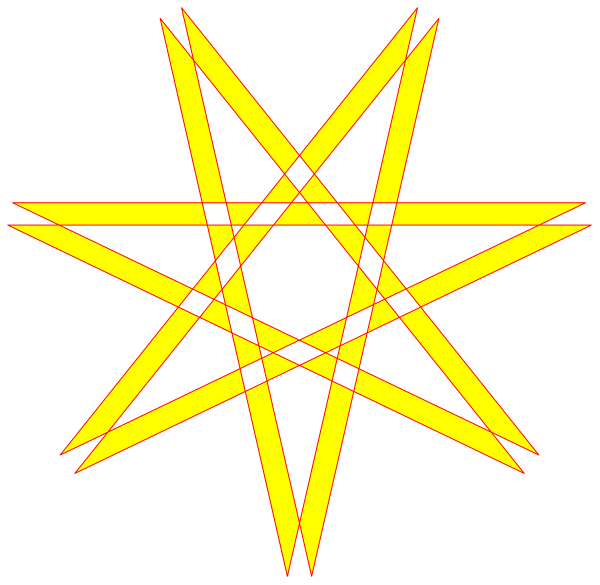 The image shows a stylized yellow star with eight points inside an octagonal shape against a black background.