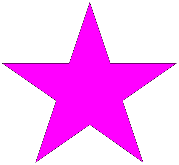The image shows a pink star on black background with no additional context provided about any other elements present within it.