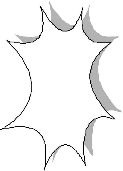 The image shows a black and white graphic of an abstract design that resembles a stylized sunburst with rays emanating from its center outward to form what appears to be a circular pattern, possibly representing light reflections on water or glass surfaces.