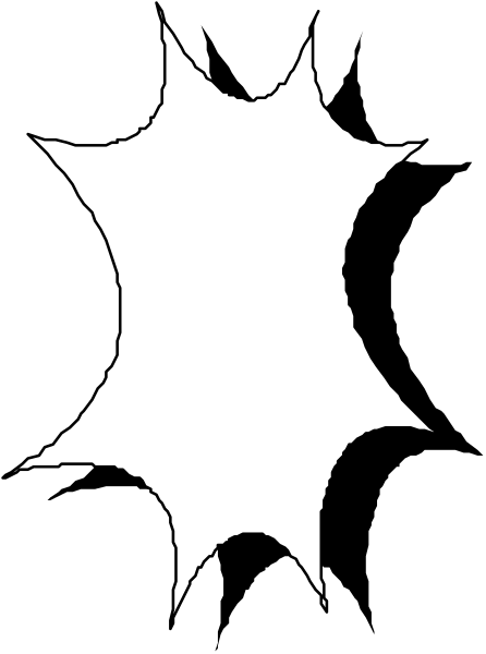 The image shows a black and white pattern with an irregular shape that resembles a leaf design on its left side against a solid background color transitioning from dark to light gray in two horizontal stripes at top of each other, creating a contrast effect between them.