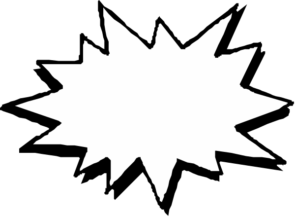 The image shows a black explosion graphic with white shards of glass flying outward from an unseen center point on what appears to be a dark background.