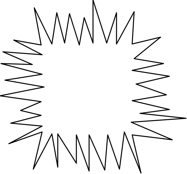 The black and white photo shows a simple geometric design with two rectangles connected by lines forming an L shape on top of each other against a dark background.