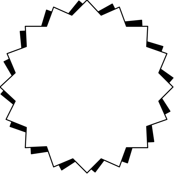 The image shows a black star with white points on it against a dark background.