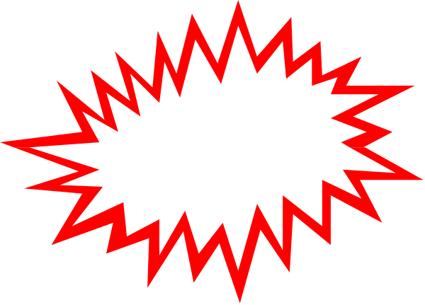 The image shows a black background with red lightning bolts emanating from an explosion at its center.